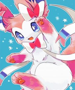 Sylveon Anime Illustration paint by numbers
