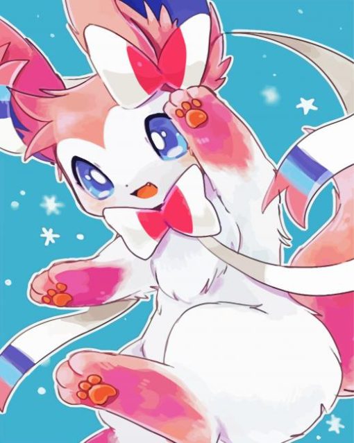 Sylveon Anime Illustration paint by numbers