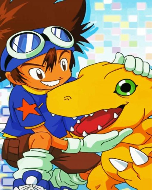 Tai Kamiya And Agumon Digimon Adventures Paint By Number