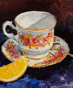 Teacup and Lemon paint by numbers