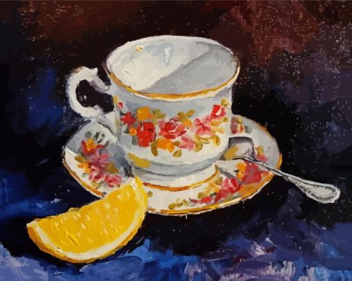 Teacup and Lemon paint by numbers