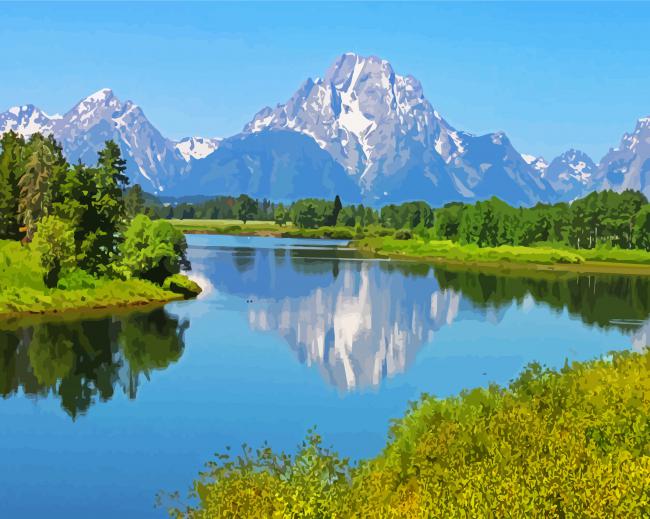Teton Range Snake River Wyoming Grand National paint by numbers