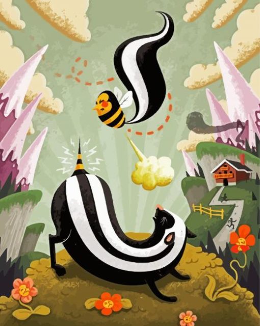 The Bee And The Skunk Paint By Number