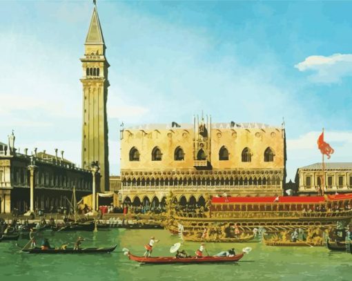 The Bucintoro By Canaletto Paint By Number