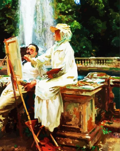 The Fountain Villa Torlonia Frascati Italy By Sargent Paint By Number