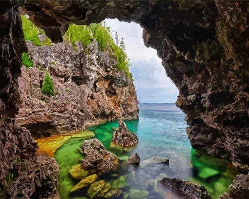 The Grotto Bruce Peninsula National Park paint by numbers