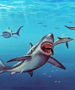 The Blue Megalodon Shark Paint By Number