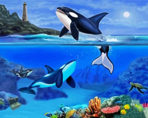 The Orca Family paint by numbers