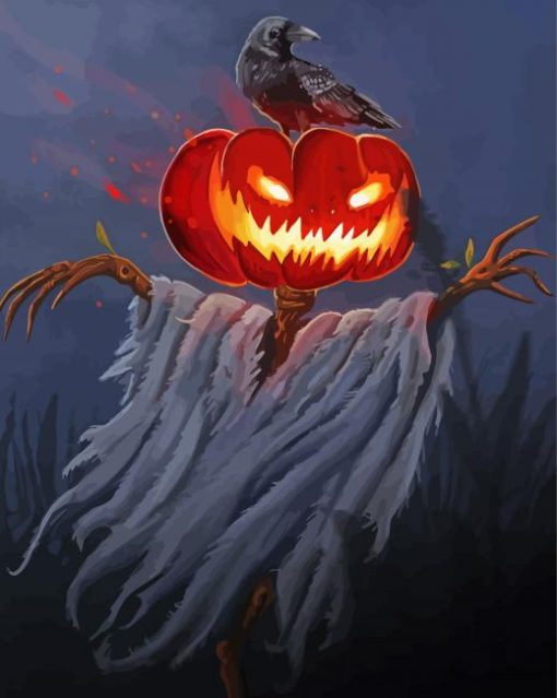 The Pumkin Scarecrow Paint By Number