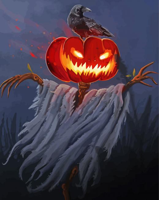 The Pumkin Scarecrow Paint By Number