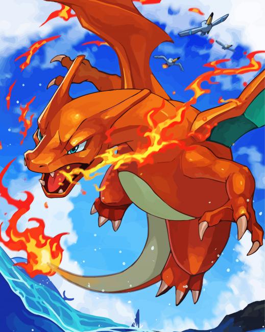 The Fire Dragon Charizard paint by numbers