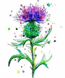 Thistle Plant Art paint by numbers