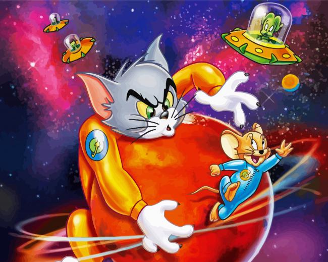 Tom and Jerry in Space paint by numbers