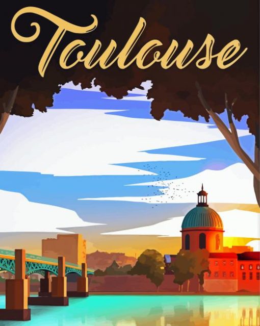 Toulouse City Poster paint by numbers