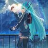 Vocaloid Hatsune Miku Under Umbrella paint by numbers
