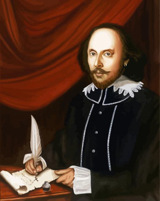 William Shakespeare Playwright paint by numbers