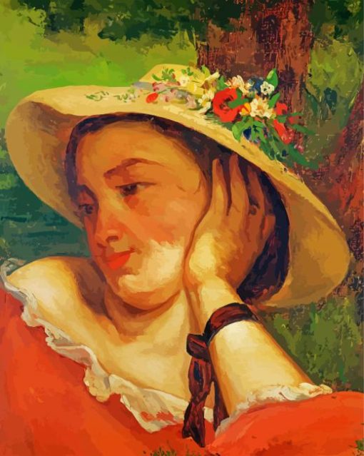Woman in Straw Hat paint by numbers