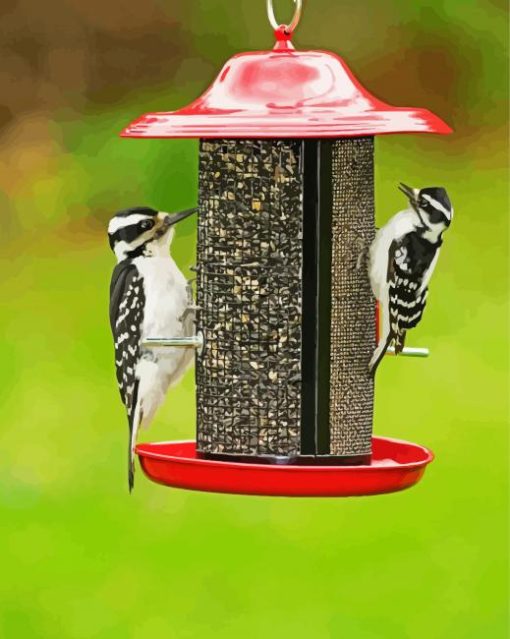 Woodpecker Birds paint by numbers