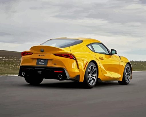 Yellow Toyota Supra Car Paint By Number
