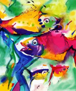 Abstract Fishes Paint By Number