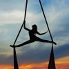 Aerial Ribbons Dancer Silhouette paint by numbers