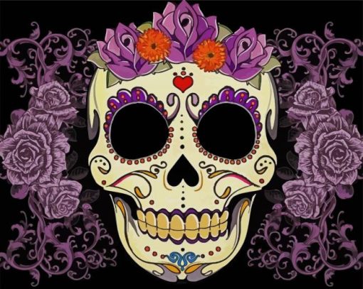 Aesthetic Sugar Skull paint by numbers