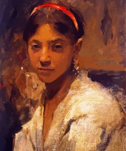 Aesthetic Head Of a Capri Girl by Sargent paint by numbers
