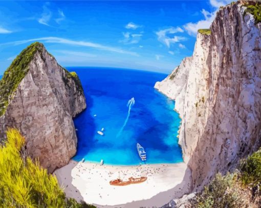 Aesthetic Navagio Zakynthos paint by numbers