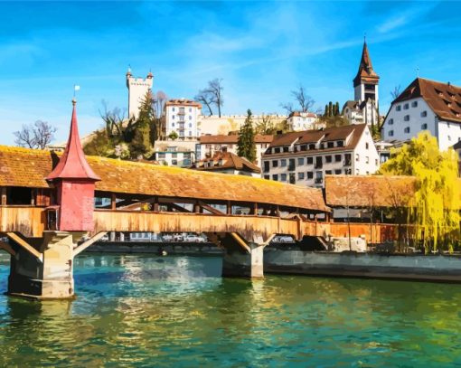 Aesthetic Spreuer Bridge Lucerne Paint By Number