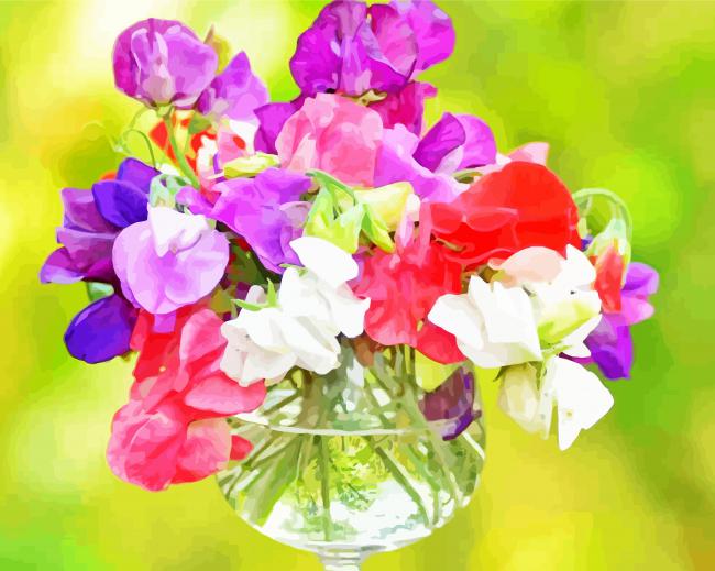 Aesthetic Sweetpea Bouquet Paint By Number