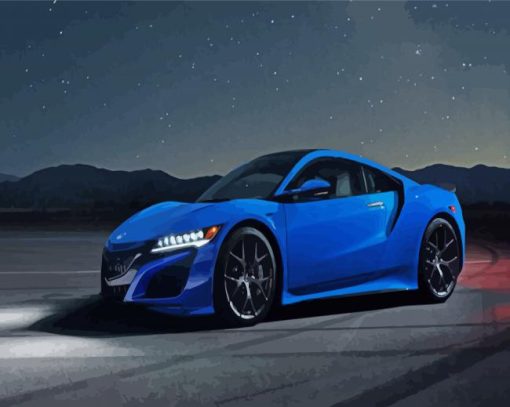 Aesthetic Blue Acura NSX paint by numbers
