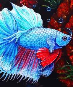 Aesthetic Blue Fish paint by numbers