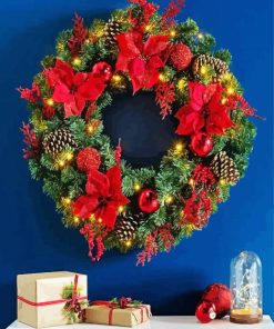 Aesthetic Christmas Wreath paint by numbers