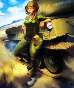 Aesthetic Military Pin Up Girl paint by numbers