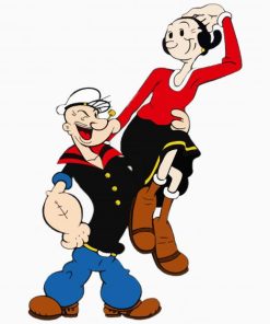 Aesthetic Popeye and Olive paint by numbers