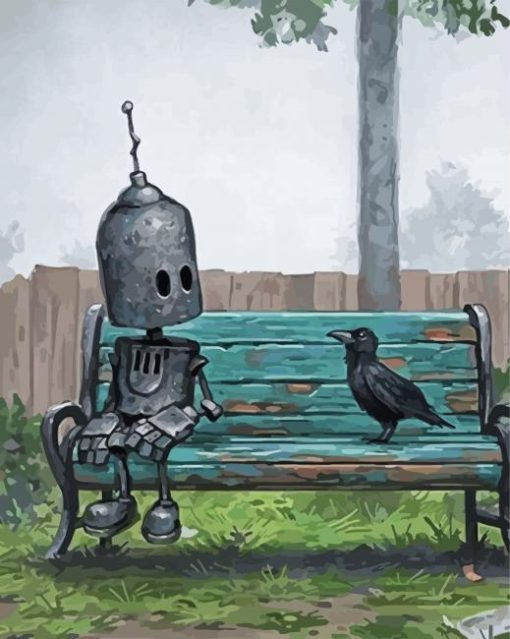 Aesthetic Robot And Bird Paint By Number