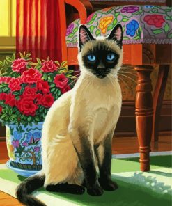 Aesthetic Siamese Kitty paint by numbers