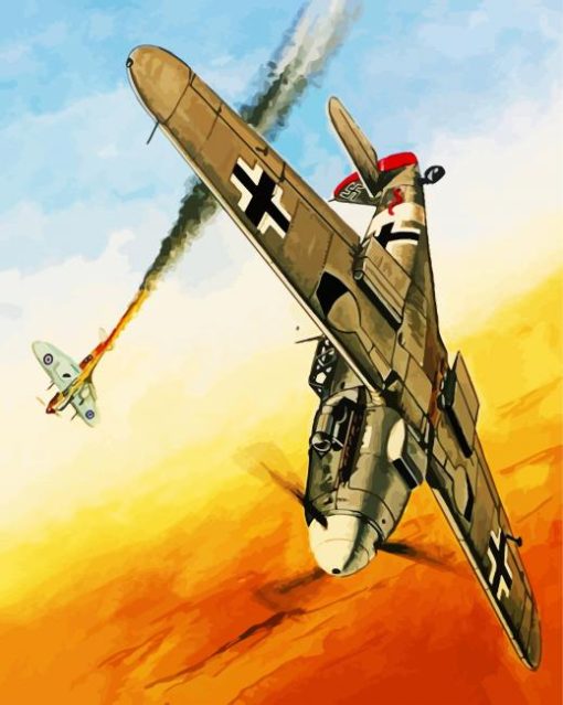 Aesthetic Stuka Plane Illustration Paint By Number