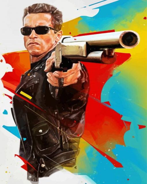 Arnold Schwarzenegger The Terminator Cyborg Paint By Number