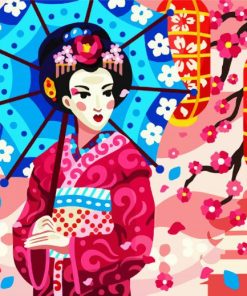 Colorful Asian Lady Paint By Number