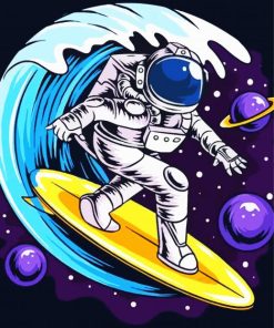 Astronaut Surfing Paint By Number