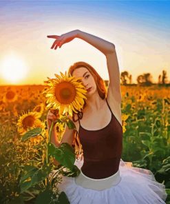Ballerina Dancing With Sunflowers Paint By Number