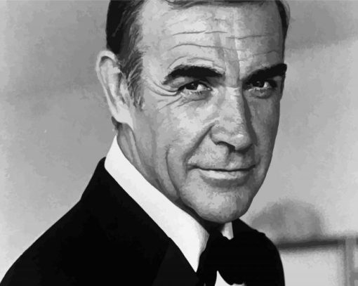 Black and White James Bond Sean Connery paint by numbers