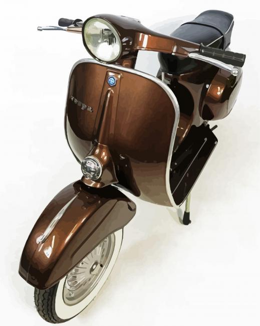 Brown Vespa Scooter Paint By Number
