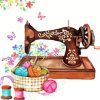 Brown Sewing Machine Paint By Number