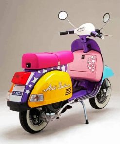 Colorful Vespa Scooter Paint By Number