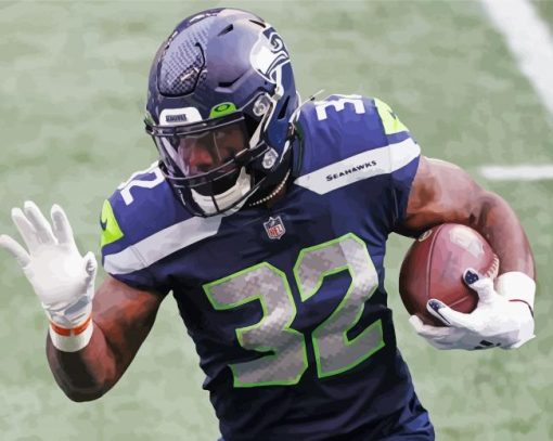 Chris Carson Seahawks Player paint by numbers