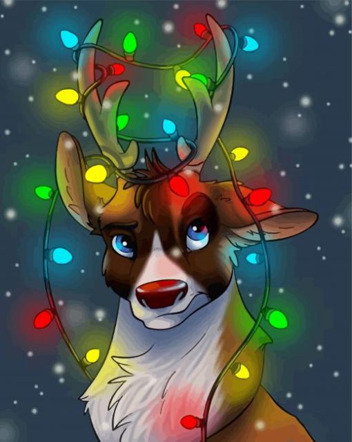 Christmas Reindeer Paint By Number