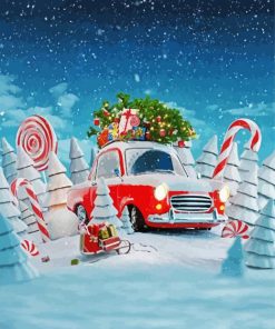 Christmas Car paint by numbers
