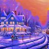Snow Covered Christmas House Paint By Number
